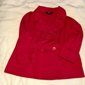 Style & Co. Women. Red Pea Coat. Double Breasted.